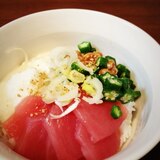 マグロ納豆オクラとろろのネバネバ丼‼